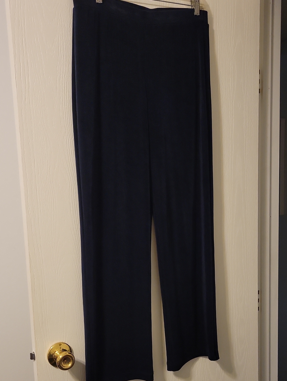 Chico's Dark Navy Pull-On Wide Leg Traveler's Trousers